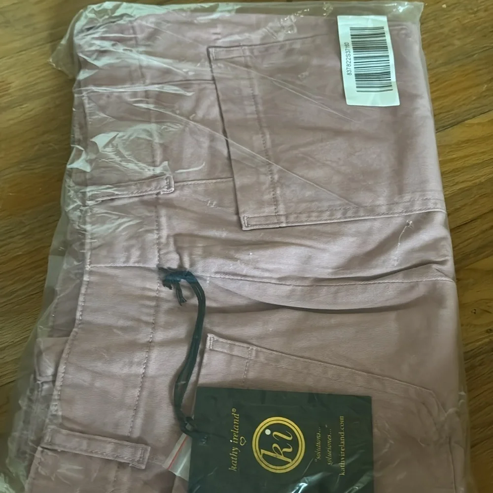 Kathy Ireland Pink Quartz Cotton Twill Wide Leg Crop Pants Size 16 - Picture 2 of 2
